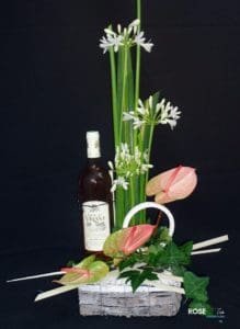 Des fleurs pour un homme, composition fleurs-vin DSC01932